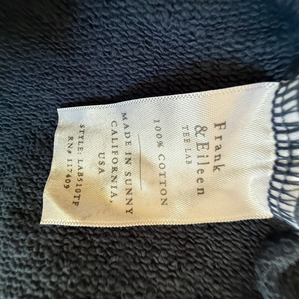 Frank & Eileen Patrick Popover Henley Triple Terry Sweatshirt Medium Dusty Blue - Picture 6 of 9